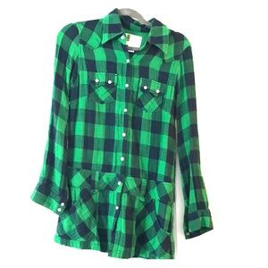 Plaid tunic/mini shirt dress